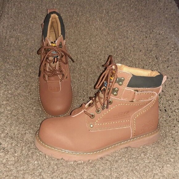 CAT Footwear-Oil Resistant Work Boot-Leather Tan/Chestnut-Size 10-NWOB - Picture 1 of 7